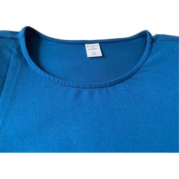 MELROSE & MARKET MIDI BODYCON DRESS, WOMENS, L, BLUE, DRAWSTRING RUCHING - Picture 6 of 10